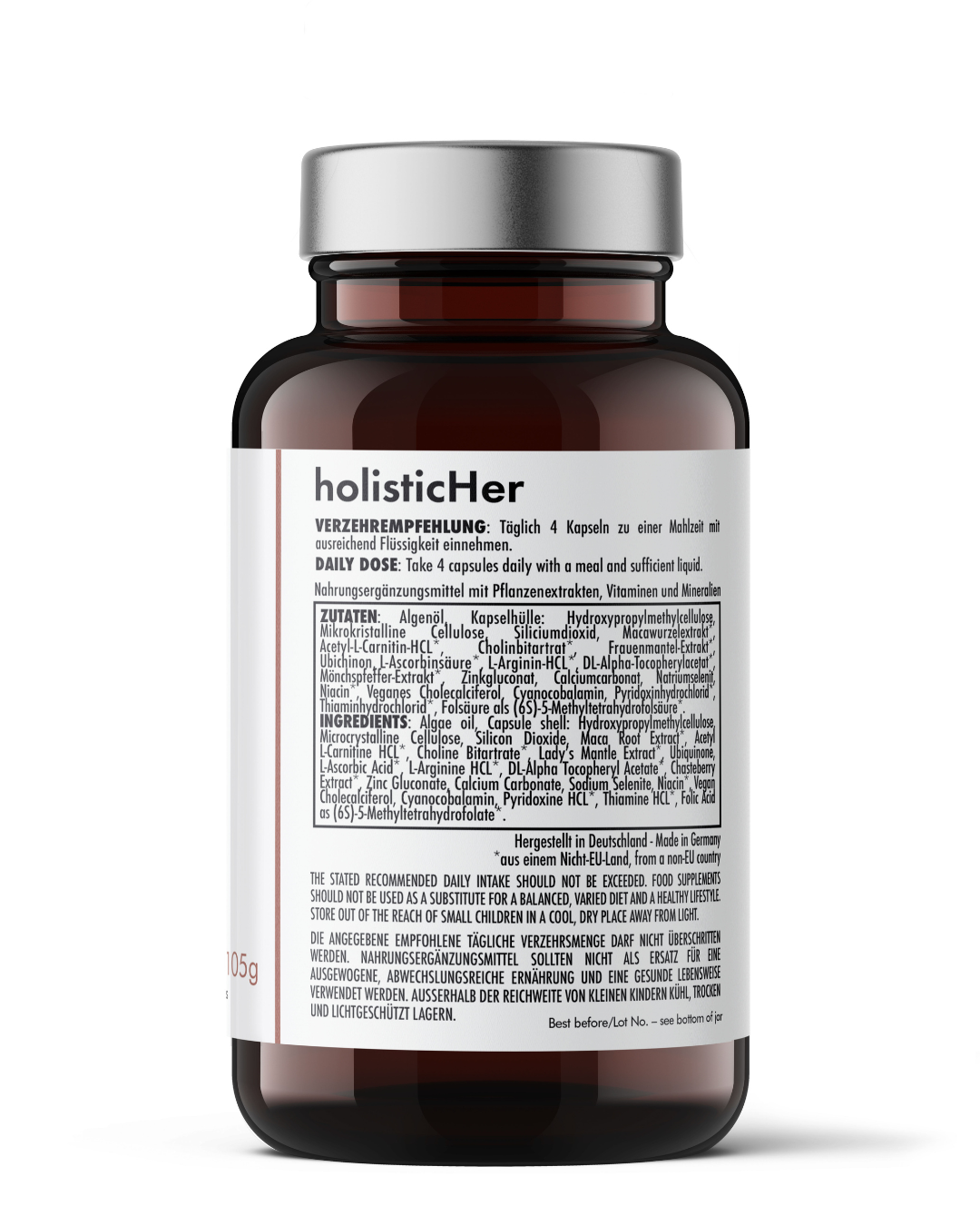 holisticHer Fertility supplement tablets with vitamins minerals and botanical extracts